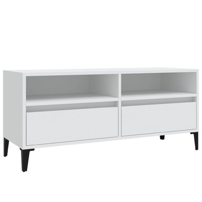vidaXL Szafka pod TV, biała, 100x34,5x44,5 cm, materiał drewnopochodny wariant 4