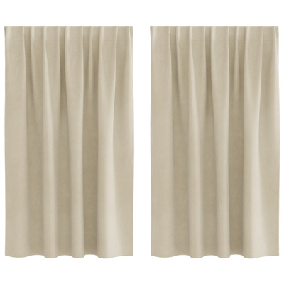 Zasłony zaciemniające 2 pcs Kremowy 140 x 140 cm Aksamit