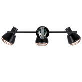 Lampa ścienna/sufitowa czarna klosz miedziany 3xE14 40W Neria 93-82572