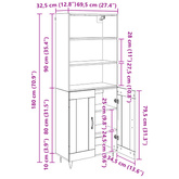 Highboard 2 szt. Stare drewno 69,5 x 34 x 180 cm