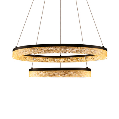 Lampa wisząca FROZI w stylu glamour – czarny klosz z kryształkami – nowoczesny żyrandol LED do luksusowego salonu