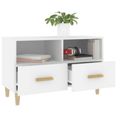 vidaXL Szafka pod TV, biała, 80x36x50 cm, materiał drewnopochodny wariant 8