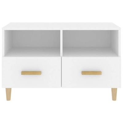 vidaXL Szafka pod TV, biała, 80x36x50 cm, materiał drewnopochodny