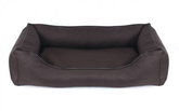 Legowisko dla psa Sofa Valencia Standard w kolorze brązowym z czarnym wykończeniem Rozmiar: M - 80 x 60 cm