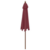 Parasol ogrodowy na drewnianym słupku, bordowy, 299x240 cm