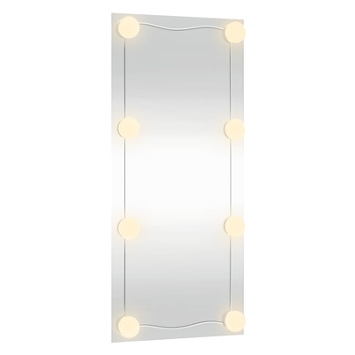 Lustro ścienne z LED, 30x80 cm, szklane, prostokątne
