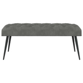 Ławka z guzikami ciemnoszary 110 x 40 x 46 cm Welur