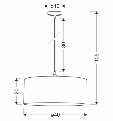 Lampa wisząca z abażurem Shanti szary abażur do sypialni