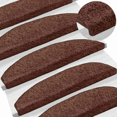 Samoprzylepne maty na schody 15 pcs brązowy 80 x 24,5 x 3,5 cm