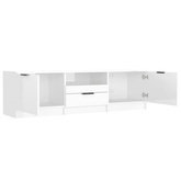 vidaXL Szafka pod TV, wysoki połysk, biała, 140x35x40 cm