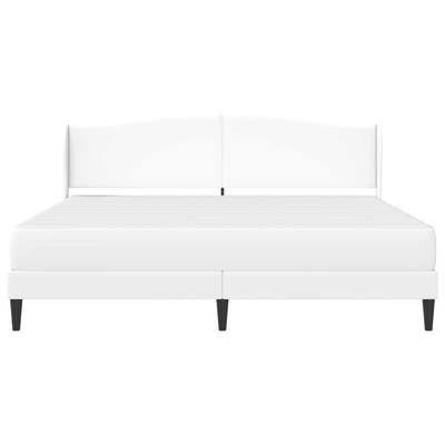 Ramka łóżka Z zagłówkiem Biały 200 x 200 cm Ekoskóra