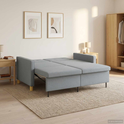 Rozkładana sofa jasnoszary 154 x 94,5 x 80,5 cm