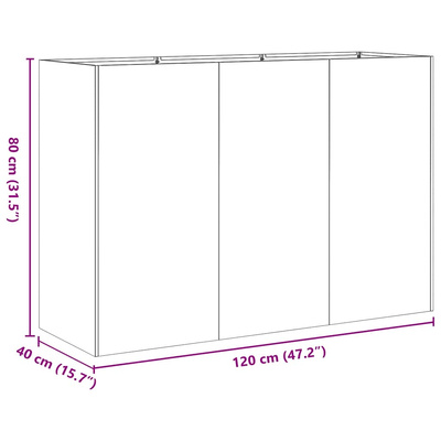 Doniczka 120x40x80 cm Stal ocynkowana