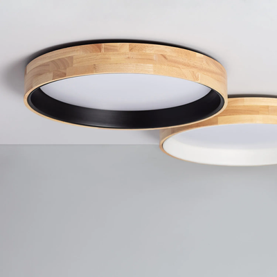 Plafon LED 16W Okrągły 40cm Naturalne Drewno 3 Barwy Świecenia CCT Abruzzo Vero