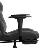 vidaXL Fotel gamingowy z podnóżkiem, czarno-szary, sztuczna skóra