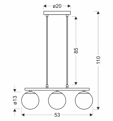 Carrine lampa wisząca drewniany 3x40W E14 klosz biały  33-37435