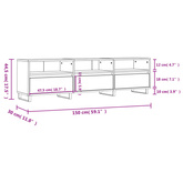 vidaXL Szafka pod TV, biała, 150x30x44,5 cm, materiał drewnopochodny wariant 7