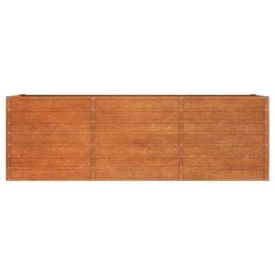 Podwyższona donica, rdzawa, 240x80x77 cm, stal kortenowska