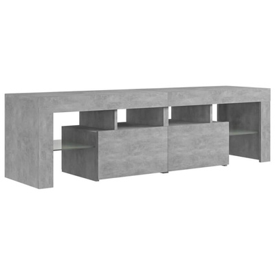 vidaXL Szafka pod TV z oświetleniem LED, szarość betonu 140x36,5x40 cm
