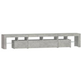 vidaXL Szafka pod TV z oświetleniem LED, szarość betonu, 230x36,5x40cm