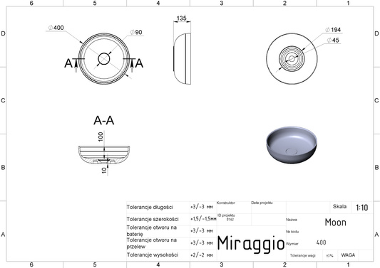 Umywalka MOON MIRASOFT