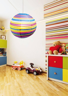 Abażur papierowy różowo-niebieski kula 40cm Kokon Candellux 70-16440
