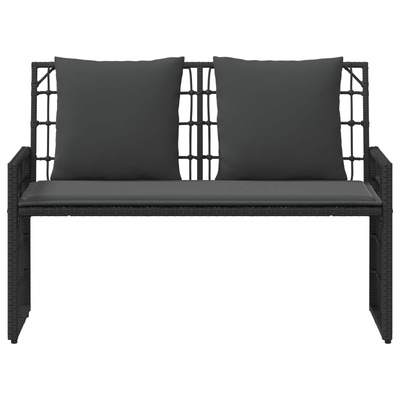 Ławka ogrodowa 2 -Seater 116 x 55 x 82 cm Stal i poli rattan