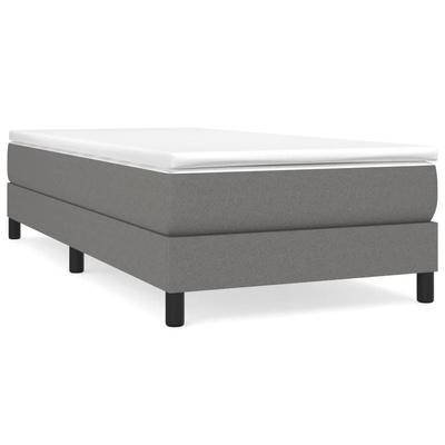 vidaXL Łóżko kontynentalne z materacem, ciemnoszara tkanina 90x200 cm wariant 10