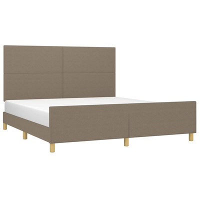 vidaXL Rama łóżka z zagłówkiem, kolor taupe, 180x200 cm, obita tkaniną
