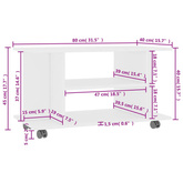 vidaXL Szafka pod TV, biała, 80x40x45 cm, materiał drewnopochodny