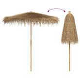 Parasol Tiki z baldachimem z liści bananowca, 240 cm, bambus