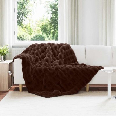 Koc antypoślizgowy z sztucznego futra królika Olite 4 pcs Camel