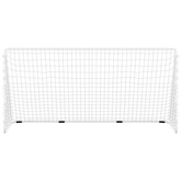 Bramka piłkarska z siatką, biała, 366x122x182, stalowa