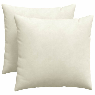 Poduszki na sofę 2 pcs Kremowy 50 x 50 cm Tkanina sztruksowa