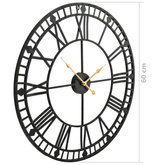 vidaXL Zegar ścienny vintage z mechanizmem kwarcowym, metal, 60cm, XXL