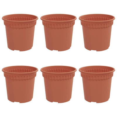 Okrągła doniczka na kwiaty 6 pcs Czerwony ceglasty ? 15 x 12 cm