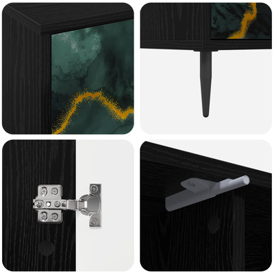 Szafka pod telewizor WIJHE 102 x 33 x 51 cm Czarny dąb