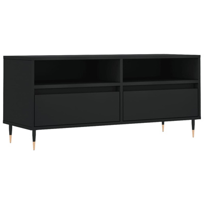vidaXL Szafka pod TV, czarna, 100x34,5x44,5cm, materiał drewnopochodny