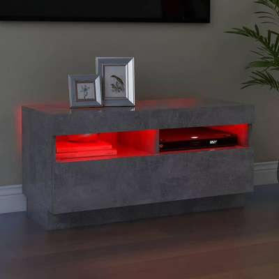 vidaXL Szafka pod TV z oświetleniem LED, szarość betonu, 80x35x40 cm