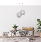 Lampa wisząca kula 30cm 1xE27 biała CARUBA 31-26944