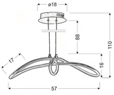 Lampa wisząca srebrna regulowana LED 38W 4000K Slash Candellux 31-69887