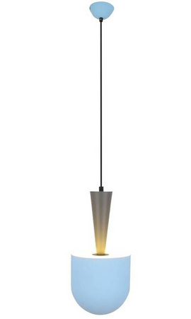 Lampa wisząca Visby Ledea metalowa szaro-niebieska E27 pojedyncza do salonu
