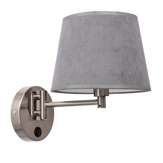 Ibis lampa kinkiet satynowy 1x40W E14 abażur grafitowy