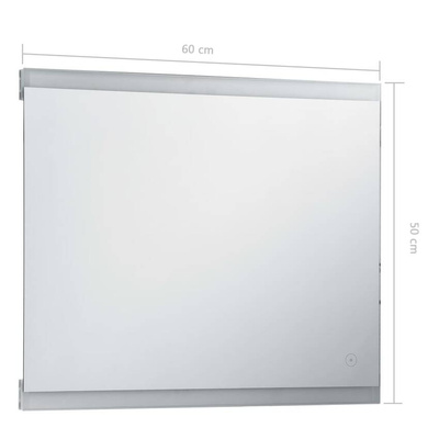 vidaXL Lustro łazienkowe z LED i czujnikiem dotykowym, 60x50 cm