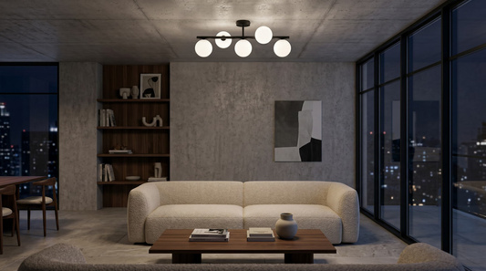 Prosta lampa sufitowa z białymi kloszami, 5 x G9 K-5859 z serii FILO