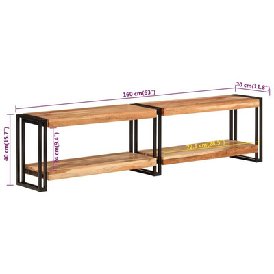 vidaXL Szafka pod TV, 160x30x40 cm, lite drewno akacjowe