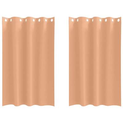 Firany blackout z kółkami 2 pcs Jasny Brąz 175 x 140 cm