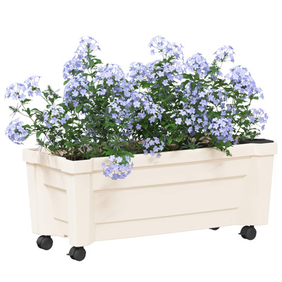 Donica Calypso z kółkami Biały 79 x 35 x 33 cm PP
