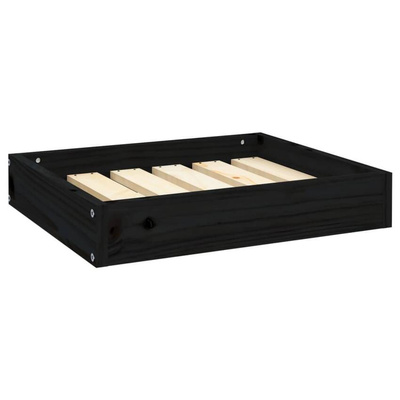 vidaXL Legowisko dla psa, czarne, 51,5x44x9 cm, lite drewno sosnowe