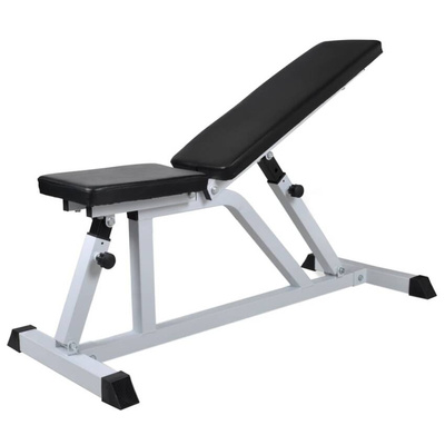 vidaXL Ławka do ćwiczeń ze sztangą i zestawem hantli, 30,5 kg